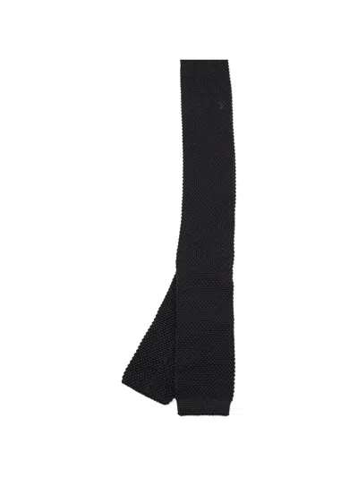 Pre-owned Burberry Silk Knit Skinny Tie In Black