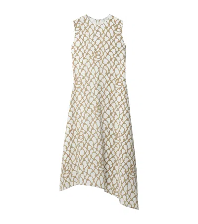 Burberry Silk Knot Print Dress In Neutral