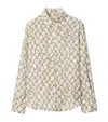 Burberry Printed Silk Shirt In Green