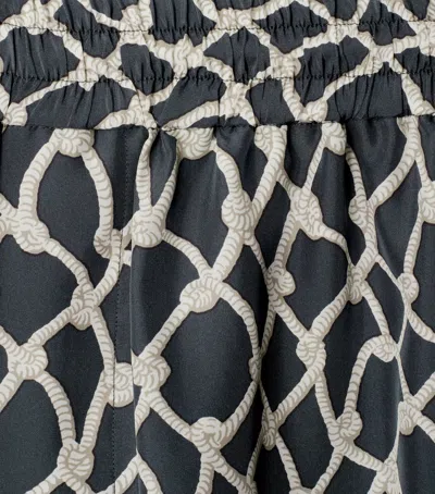 Burberry Silk Knot Shorts In Gray