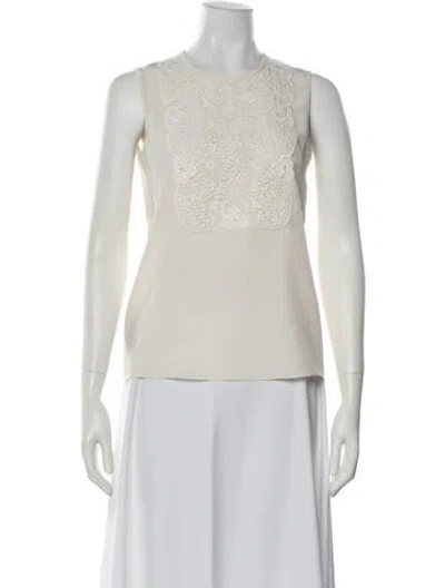Pre-owned Burberry Silk Lace Pattern Top In Neutral