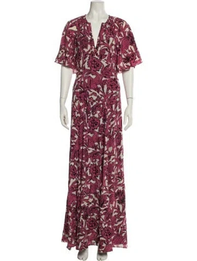 Pre-owned Burberry Silk Long Dress In Pink