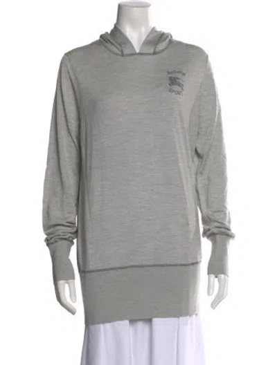 Pre-owned Burberry Silk Long Sleeve Hoodie W/ Tags In Gray