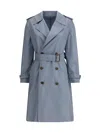 Shop Burberry Silk Long Trench Coat