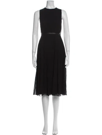 Pre-owned Burberry Silk Midi Length Dress In Black