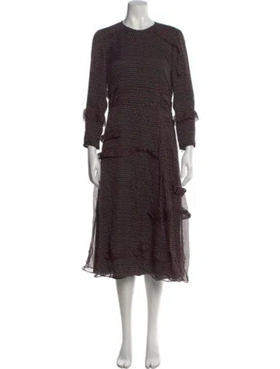 Pre-owned Burberry Silk Midi Length Dress In Multi