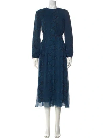 Pre-owned Burberry Silk Midi Length Dress In Multi