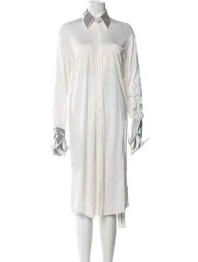 Pre-owned Burberry Silk Midi Length Dress In Neutral