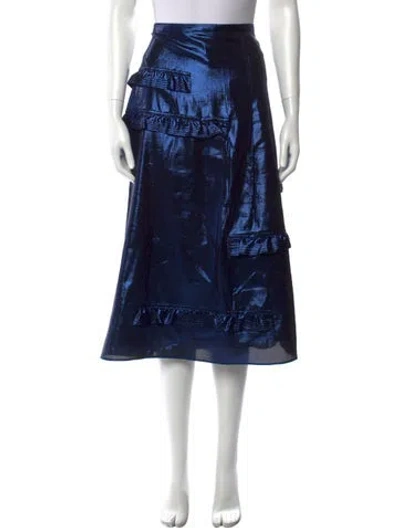 Pre-owned Burberry Silk Midi Length Skirt