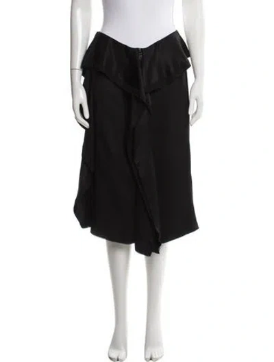 Pre-owned Burberry Silk Midi Length Skirt In Black