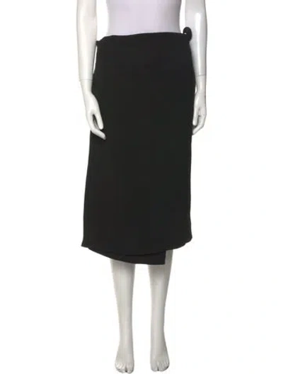 Pre-owned Burberry Silk Midi Length Skirt In Black