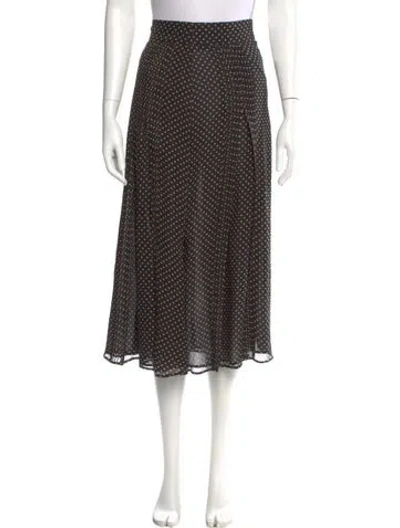 Pre-owned Burberry Silk Midi Length Skirt In Black