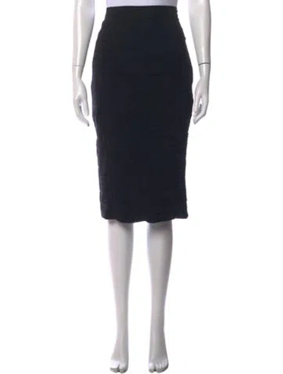 Pre-owned Burberry Silk Midi Length Skirt In Black
