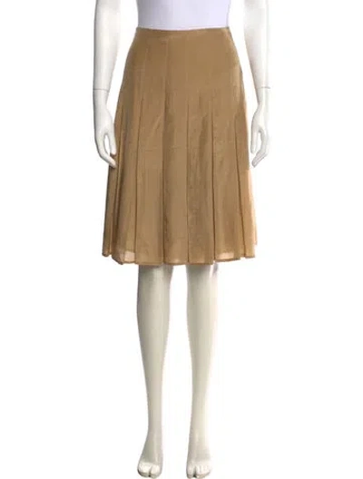 Pre-owned Burberry Silk Midi Length Skirt In Neutral