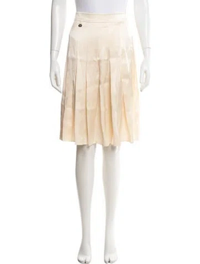Pre-owned Burberry Silk Midi Length Skirt In Neutral