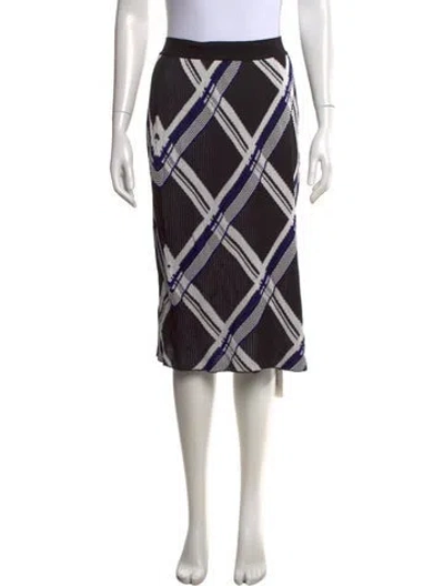 Pre-owned Burberry Silk Midi Length Skirt W/ Tags In Black