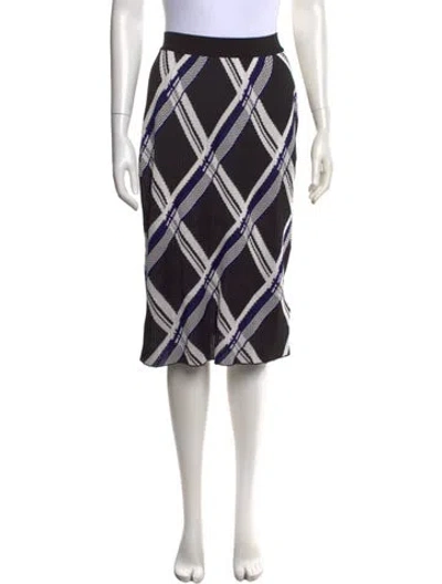 Pre-owned Burberry Silk Midi Length Skirt W/ Tags In Black