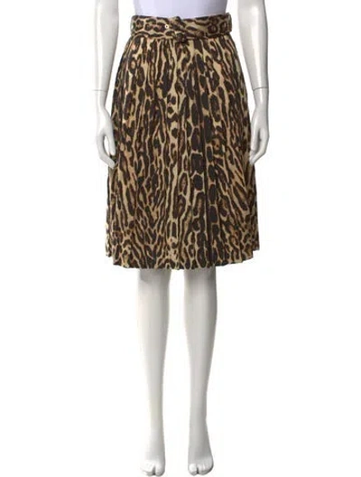 Pre-owned Burberry Silk Midi Length Skirt W/ Tags In Neutral