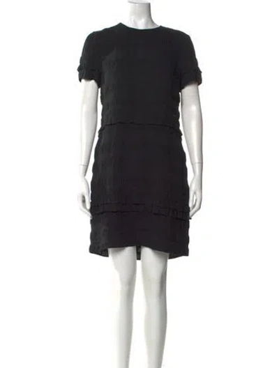 Pre-owned Burberry Silk Mini Dress In Black