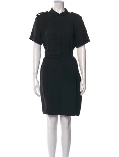 Pre-owned Burberry Silk Mini Dress In Black