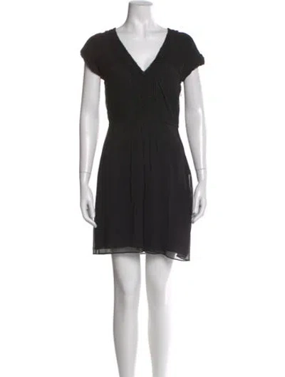 Pre-owned Burberry Silk Mini Dress In Black