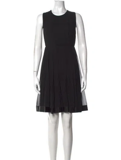 Pre-owned Burberry Silk Mini Dress In Black