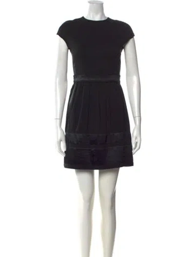 Pre-owned Burberry Silk Mini Dress In Black