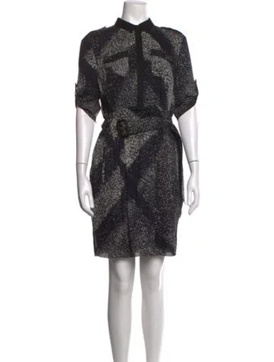 Pre-owned Burberry Silk Mini Dress In Black