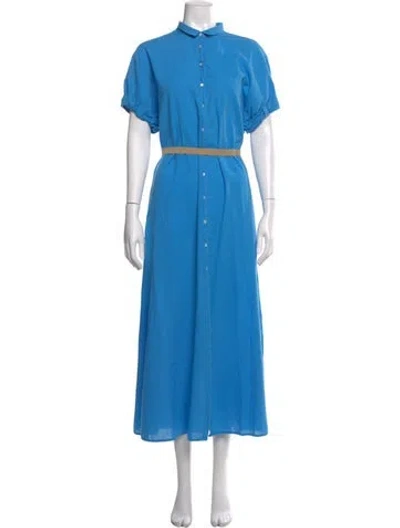 Pre-owned Burberry Silk Mini Dress In Blue