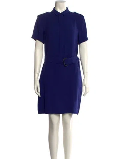 Pre-owned Burberry Silk Mini Dress In Blue