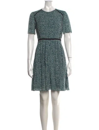Pre-owned Burberry Silk Mini Dress In Blue