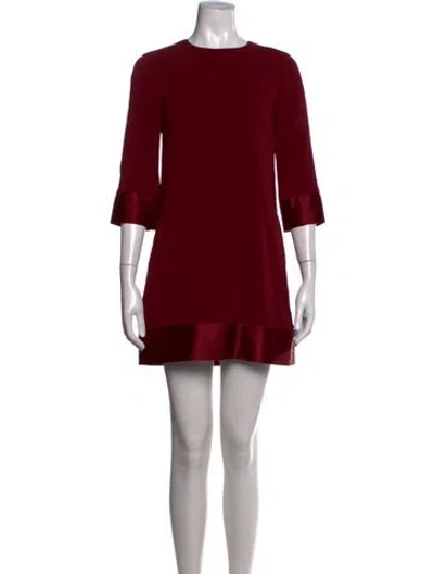 Pre-owned Burberry Silk Mini Dress In Burgundy