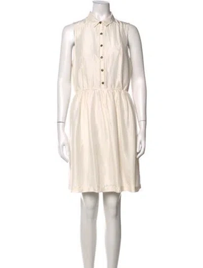 Pre-owned Burberry Silk Mini Dress In Neutrals