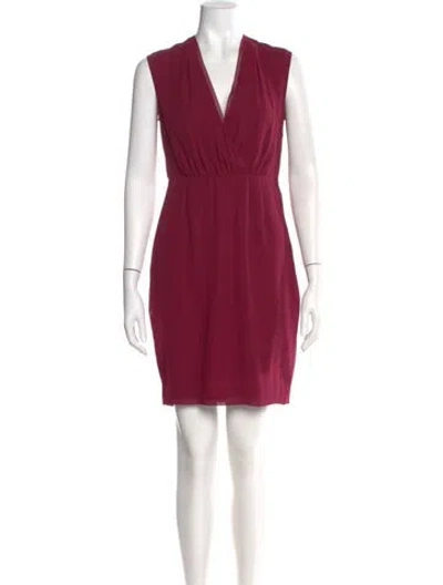 Pre-owned Burberry Silk Mini Dress In Purple