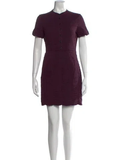 Pre-owned Burberry Silk Mini Dress In Purple