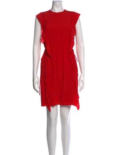 Pre-owned Burberry Silk Mini Dress In Red