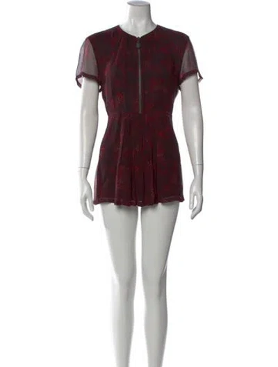 Pre-owned Burberry Silk Mini Dress In Red