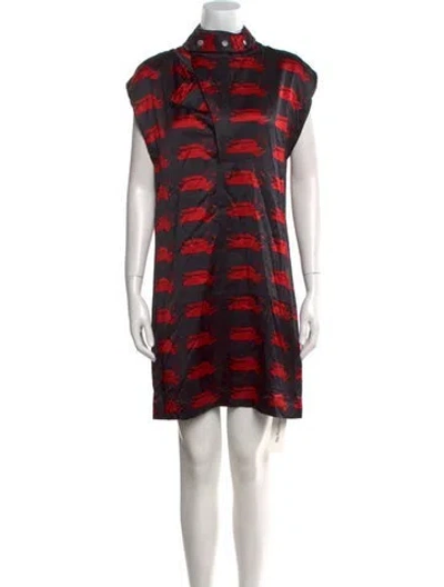 Pre-owned Burberry Silk Mini Dress W/ Tags In Black