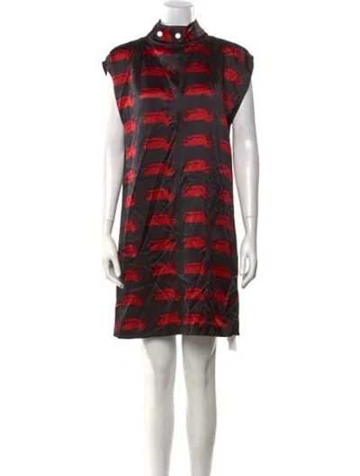 Pre-owned Burberry Silk Mini Dress W/ Tags In Black