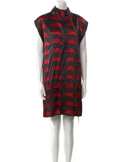 Pre-owned Burberry Silk Mini Dress W/ Tags In Black