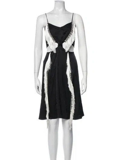 Pre-owned Burberry Silk Mini Dress W/ Tags In Black