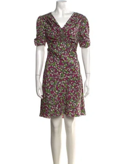 Pre-owned Burberry Silk Mini Dress W/ Tags In Green