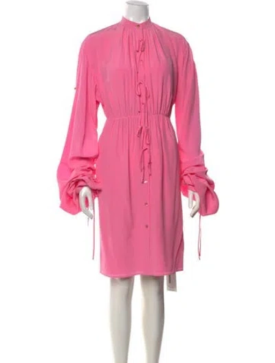 Pre-owned Burberry Silk Mini Dress W/ Tags In Pink