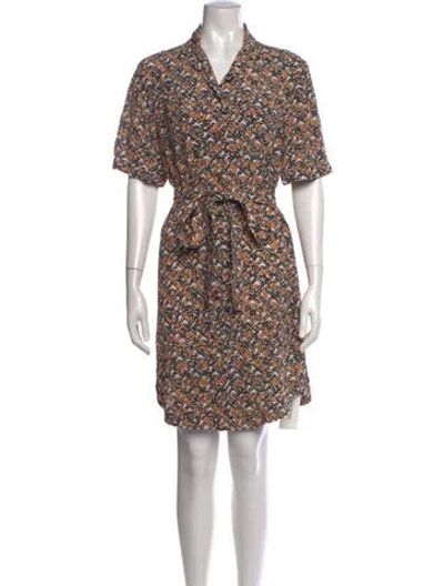 Pre-owned Burberry Silk Mini Dress In White