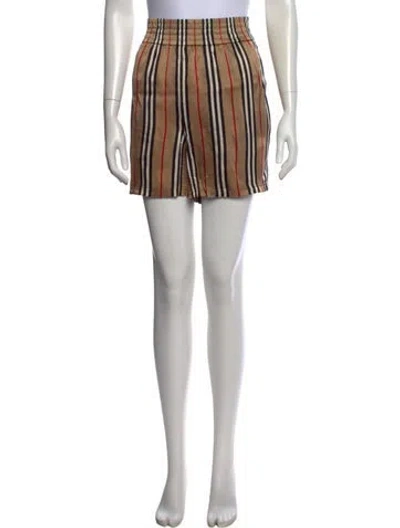 Pre-owned Burberry Silk Mini Shorts In Brown