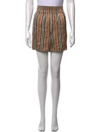 Pre-owned Burberry Silk Mini Shorts In Neutrals