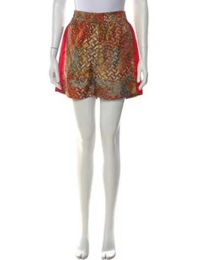 Pre-owned Burberry Silk Mini Shorts In Orange