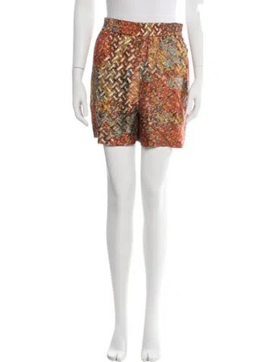 Pre-owned Burberry Silk Mini Shorts In Orange