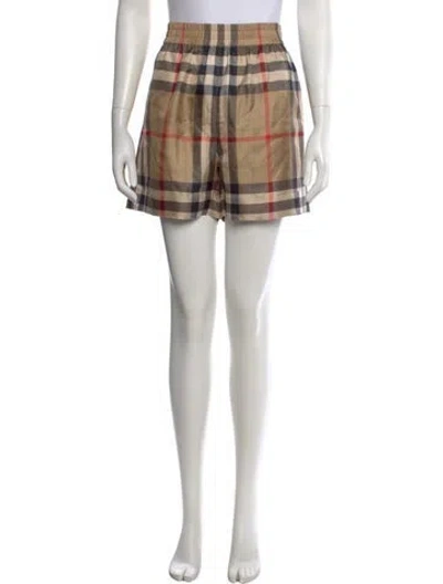 Pre-owned Burberry Silk Mini Shorts W/ Tags In Neutrals