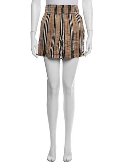 Pre-owned Burberry Silk Mini Shorts In White
